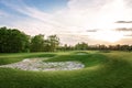 Golf Course at Sunset Royalty Free Stock Photo