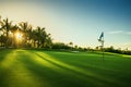 Golf course in trpical resort Royalty Free Stock Photo