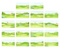 Golf Courses with Holes, Sand Bunker and Red Flags Big Vector Set Royalty Free Stock Photo