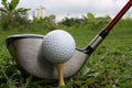 Golf driver and ball Royalty Free Stock Photo