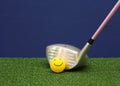 Golf Driver And Happy Face Ball