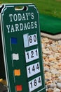 Golf Driving Range Yardage Sign Royalty Free Stock Photo