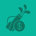 Golf equipment shop glyph color icon