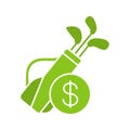 Golf equipment shop glyph icon