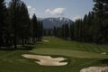 Sand bunkers on golf fairway Royalty Free Stock Photo