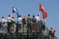 Golf Fans Watch from Bleachers Royalty Free Stock Photo