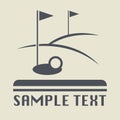 Golf field icon or sign