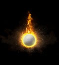 Golf, on fire on black background Royalty Free Stock Photo