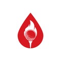 Golf Fire drop shape concept Logo Template Design Royalty Free Stock Photo