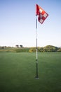 Golf flag in cornwall uk England kernow