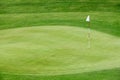 Golf flag on the green grass Royalty Free Stock Photo