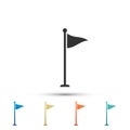 Golf flag icon isolated on white background. Golf equipment or accessory. Set elements in colored icons Royalty Free Stock Photo