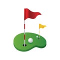 golf flag sticks with balls. Vector illustration decorative design Royalty Free Stock Photo
