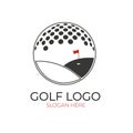 Golf flag tournament logo Royalty Free Stock Photo