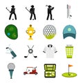 Golf flat icons set Royalty Free Stock Photo