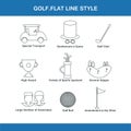 Golf flat line style