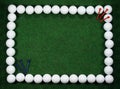 Golf frame with balls and pegs