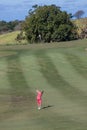 Golf Girl Playing Wedge Shot