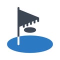 Golf glyph color flat vector icon