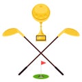 Golf Golden cup and putter Royalty Free Stock Photo