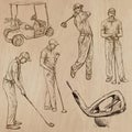 Golf and Golfers - Hand drawn vectors