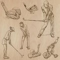 Golf and Golfers - Hand drawn vectors