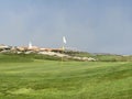 Golf green with flag by the sea in Portugal Royalty Free Stock Photo