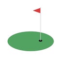 A Golf green hole and flag