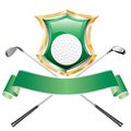 Golf green shield Royalty Free Stock Photo