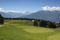 Golf hole 8 in Crans Montana Royalty Free Stock Photo