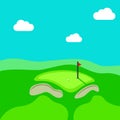 Golf hole green tee background illustration Royalty Free Stock Photo