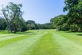 Golf Player Walking Fairway Scenic Course Royalty Free Stock Photo