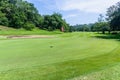 Golf Hole Green Dogleg Scenic Course Royalty Free Stock Photo