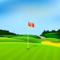 Golf hole vector green tee background Royalty Free Stock Photo