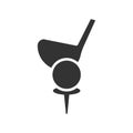 Golf icon. Ball and putter symbol. Sign golfing vector Royalty Free Stock Photo