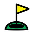 Golf icon line isolated on white background. Black flat thin icon on modern outline style. Linear symbol and editable stroke. Royalty Free Stock Photo