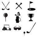 Golf icon set on white background. flat style. golf and equipment  symbol. golf sign Royalty Free Stock Photo