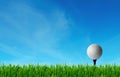 Golf invitation Design poster frame, golf ball on lawn