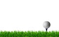 Golf invitation Design poster frame, golf ball on lawn Royalty Free Stock Photo