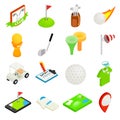Golf isometric 3d icon set Royalty Free Stock Photo