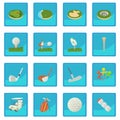 Golf items icon blue app