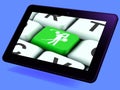 Golf Key Tablet Means Golfer Club Or Golfing