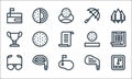 Golf line icons. linear set. quality vector line set such as gps, sunglasses, iron, driver, trophy, water, umbrella, golf ball