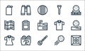 Golf line icons. linear set. quality vector line set such as training, golf ball, polo shirt, golf ball, gloves, map, polo shirt, Royalty Free Stock Photo