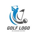 Golf logo design vector template, Vector label of golf, Logo of golf championship, illustration, Creative icon, design concept