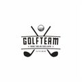 Golf Logo design, vintage retro crossed stick golf badge label logo design