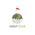 Golf logo illustration flag ball design template vector Royalty Free Stock Photo