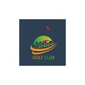 Golf logo illustration flag ball design template vector background Royalty Free Stock Photo