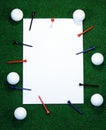 Golf note with pegs Royalty Free Stock Photo