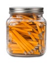 Golf Pencils in a Jar isolated Royalty Free Stock Photo